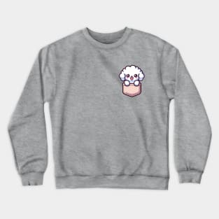 Kawaii Bichon Frise Puppy in Pocket Cute Peeking Dog Lover Crewneck Sweatshirt